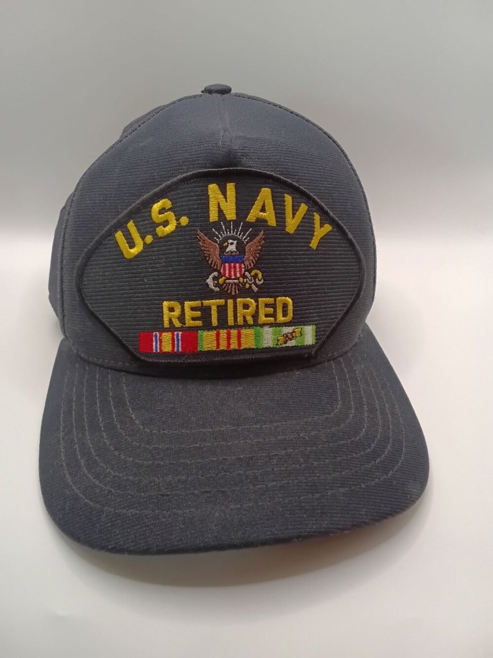Vintage US Navy Retired Baseball Hat Cap Snap back Eagle Crest
